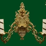 Бра настінна, широка, на 2 свічки, дворіжкова