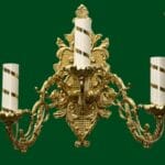 Бра настінна, широка, на 3 свічки, триріжкова