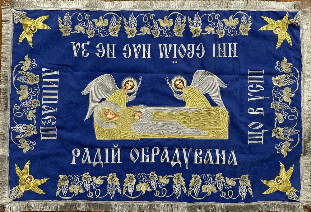 Плащаниця Богородиці з ангелами 120 х 80 см