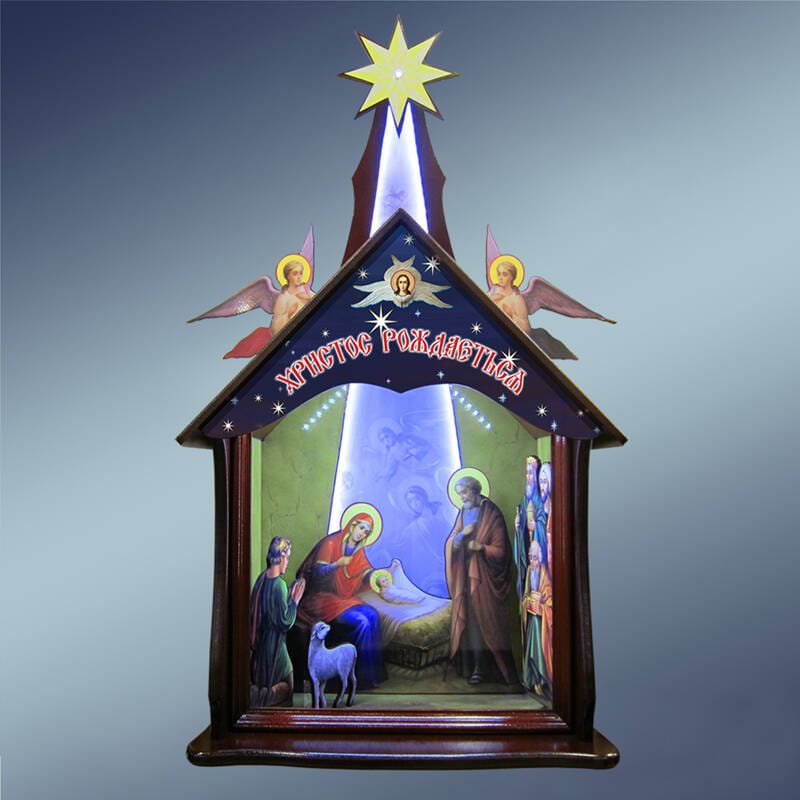 Вертеп 41*18*60 см з підсвіткою _ дерево (малий)